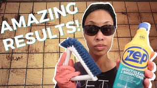 How to CLEAN GROUT  Clean With Me  AMAZING Results on DISGUSTING Shower Grout with Zep [upl. by Atnauqal358]