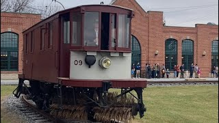 NCTM 1899 Snow Sweeper 09 1898 Washington DC Streetcar 522 amp 1937 PCC Streetcar 1101 [upl. by Lednahs]