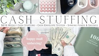 Cash Stuffing 616  Weekly Cash Stuffing  Happy Mail  Cash Envelope System [upl. by Solhcin]