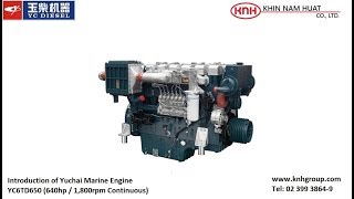 Yuchai Marine Engine YC6TD650 Introduction [upl. by Eslud936]