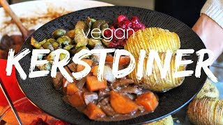 VEGAN KERSTDINER  VEGAN STOOF  CRANBERRYSAUS  HASSELBACK AARDAPPELS  SPRUITJES  Lets Vegan [upl. by Aneeras]