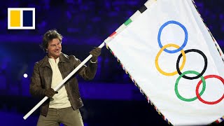 Tom Cruise steals the show at Paris Olympics closing [upl. by Adnilim430]