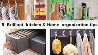 5 Brilliant kitchen amp Home organization tips Space and Money Saving Ideas kitchen tips and tricks [upl. by Sherrill849]