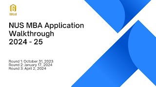 NUS MBA 2024  Application walkthrough for NUS MBA 2024 gmat mba businessschool gre [upl. by Norbert]