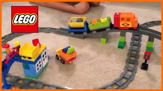 LEGO DUPLO 10508 Deluxe Train Set from 2013  motorized set with bridge  review [upl. by Htabazile]