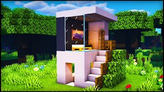 ✔ Como hacer una Pequeña CASA MODERNA en Minecraft Survival FACIL y RAPIDO [upl. by Petuu]