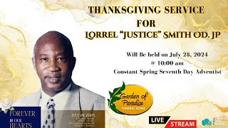 Thanksgiving Service for Lorrel “Justice” Smith OD JP [upl. by Burk]