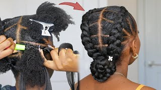 FEED IN BRAID MADE EASY 😳 New Crochet Braids Hairstyle For Beginners [upl. by Atinra]