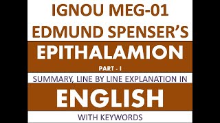 Edmund Spensers Epithalamion Part 13 Line by Line Explanation with Recitation amp Keywords in ENG [upl. by Nyl]