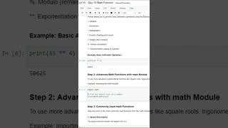 Math Module  100 Day of Python Programming  Day15 part 3 learnpython [upl. by Linnie]