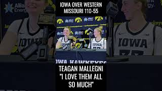 Iowas Teagan Mallegni Loves Her Team shorts iowahawkeyes [upl. by Trula]