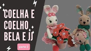 Coelhinha e coelhinho amigurumi 24 parte 2 cabeça e braços [upl. by Aniger]