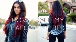 How I Dyed My Hair Ombre Red Without bleach [upl. by Neehsas]