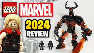 LEGO Marvel Thor vs Surtur Construction Figure 76289  2024 EARLY Set Review [upl. by Brothers]