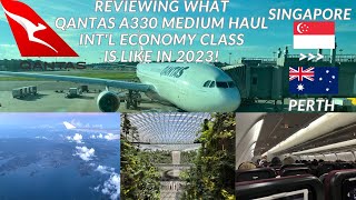 Qantas QF72  Singapore to Perth Airbus A330200 Economy Class Flight Review [upl. by Mapel]