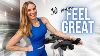 30minute MOODBOOSTING HIIT Cardio Indoor Cycling Workout [upl. by Amund]