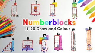 Lets Draw And Colour The Numberblocks 1120 Kids Art and Maths [upl. by Airebma]