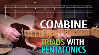 Combine simple triads with the minor pentatonic scale for an easy blues lead  TAB INCLUDED [upl. by Gredel]