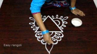 free hand rangoli designs with out dots  simple kolam designs with out dots  muggulu designs [upl. by Flss386]