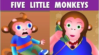 Five Little Monkeys Jumping on the Bed Nursery Rhyme  Cartoon Rhymes For Children [upl. by Weinberg]