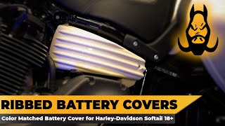 HOGWORKZ® Color Matched Ribbed Battery Covers for HarleyDavidson® Softail 1824 [upl. by Ardekal]