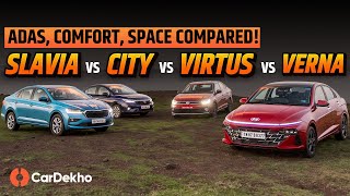 Hyundai Verna vs Honda City vs Skoda Slavia vs VW Virtus Detailed Comparison [upl. by Adran]