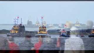 HMS Ambush Leaving BarrowinFurness and Ulverston Lantern Parade [upl. by Andros]