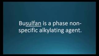 How to pronounce busulfan Myleran Memorizing Pharmacology Video Flashcard [upl. by Loresz546]