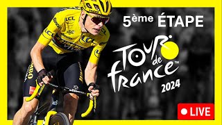 🔵⚪️🔴 TOUR DE FRANCE 2024  5ème ÉTAPE  🔥SAINTJEANDEMAURIENNE  SAINTVULBAS 177 km  LIVETDF [upl. by Garlaand]