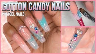 Polygel Nails Tutorial  Marble Nails  Nail Forms  Nails at Home  For Beginners  Gelish Polygel [upl. by Shepperd]