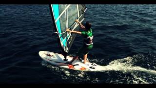 Intermediate Windsurfing Non Planing Carve Gybe [upl. by Lotty]