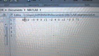 COMO ESCALONAR UNA MATRIZ CON AYUDA DEL MATLAB [upl. by Nilatak18]