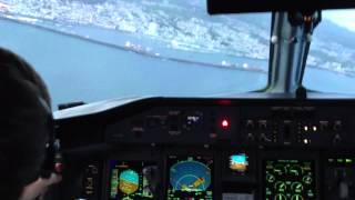 SATA Q400 Ponta Delgada Approach and Landing [upl. by Kcirrem]