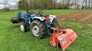 Two Rototillers One Furrower and Planting Potatoes [upl. by Baptist]