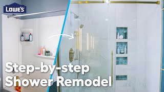 How to Convert a Tub Surround to a Walk in Shower  Blending How tos [upl. by Schmeltzer]