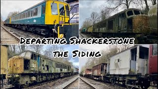 The siding leaving Shackerstone on the Battlefield Line Railway including Peak 45015 DMU amp more [upl. by Diley677]