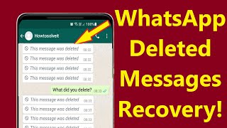 WhatsApp deleted messages recovery whatsapp delete chat recovery without backup  Howtosolveit [upl. by Vivica576]