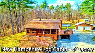 New Hampshire Log Cabins For Sale  5 acres  Outbuildings  New Hampshire Real Estate For Sale [upl. by Abbye13]