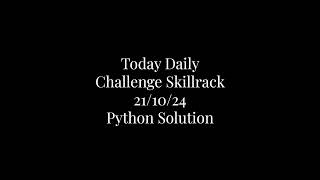 Skillrack DC 211024 Today Solution [upl. by Ona114]