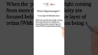 HypermetropiaHyperopia  Opto Focus  Optometry Learn With Shorts [upl. by Tito]