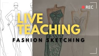 Monica Monique is live Teaching Fashion Sketching [upl. by Eenttirb510]