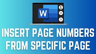 How To Insert Page Number In Word From Specific Page [upl. by Yanahs]