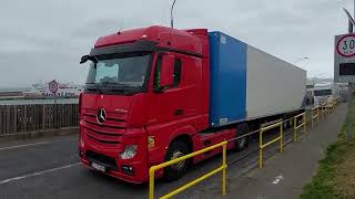 Rosslare Harbour Truck And Cars Just Arrived From StenaLine Ferry From The Port Of Cherbourg truck [upl. by Merth570]