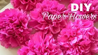 How to make Pom Pom crepe paper flowers craft  DIY crepe paper flowers  Mass Crafts [upl. by Hermosa]