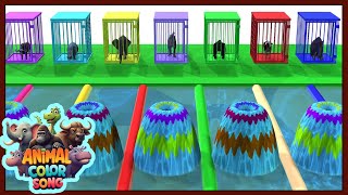 This is mammoth song Mammoth in blue cage Color learning video  Animal color song Ep1 [upl. by Aduh]