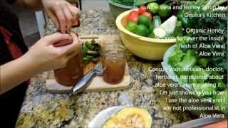 Aloe Vera amp Honey Syrup Tutorial 선인장과 꿀로 만둔 시럽 by Ommas Kitchen [upl. by Nylireg]