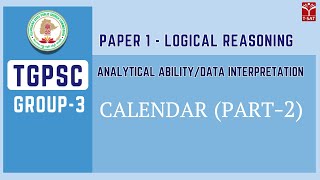 Group 3  Paper 1  Mental Ability  Calendar Part2  TGPSC  TSAT [upl. by Kulseth]