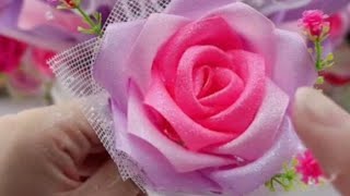 Satin Ribbon Flower  How to make Satin Ribbon Rose🌺🌺 DIY Satin Ribbon Flowers [upl. by Yoj]