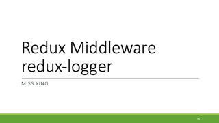 5 Redux Middleware  Redux Logger [upl. by Toback]