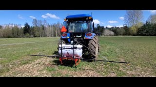 Spraying Our Pasture With Herbicide Liquid Fertilizer and the Fimco 60 Gallon Boom Sprayer [upl. by Nuy156]